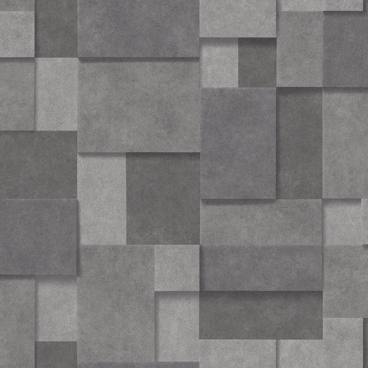 2922-25354 | Duchamp Dark Grey Metallic Squares Wallpaper