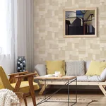A-Street Prints Duchamp Wheat Metallic Squares Wallpaper - SKU 2922-25355