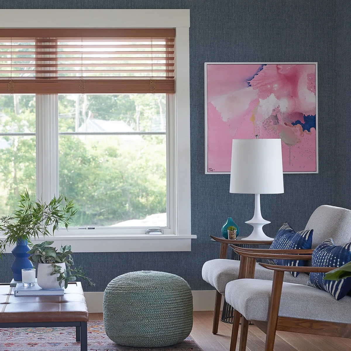 A-Street Prints Dunstan Indigo Basketweave Wallpaper - SKU 2971-86329