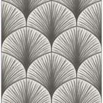 A-Street Prints Dusk Grey Frond Wallpaper - SKU 2763-24230