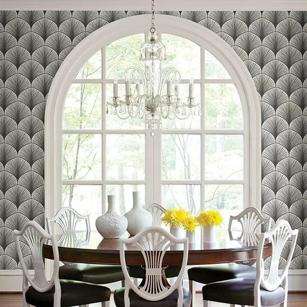 A-Street Prints Dusk Grey Frond Wallpaper - SKU 2763-24230