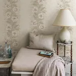 A-Street Prints Dutch Garland Blush Gardenia Stripe Wallpaper - SKU AST4068