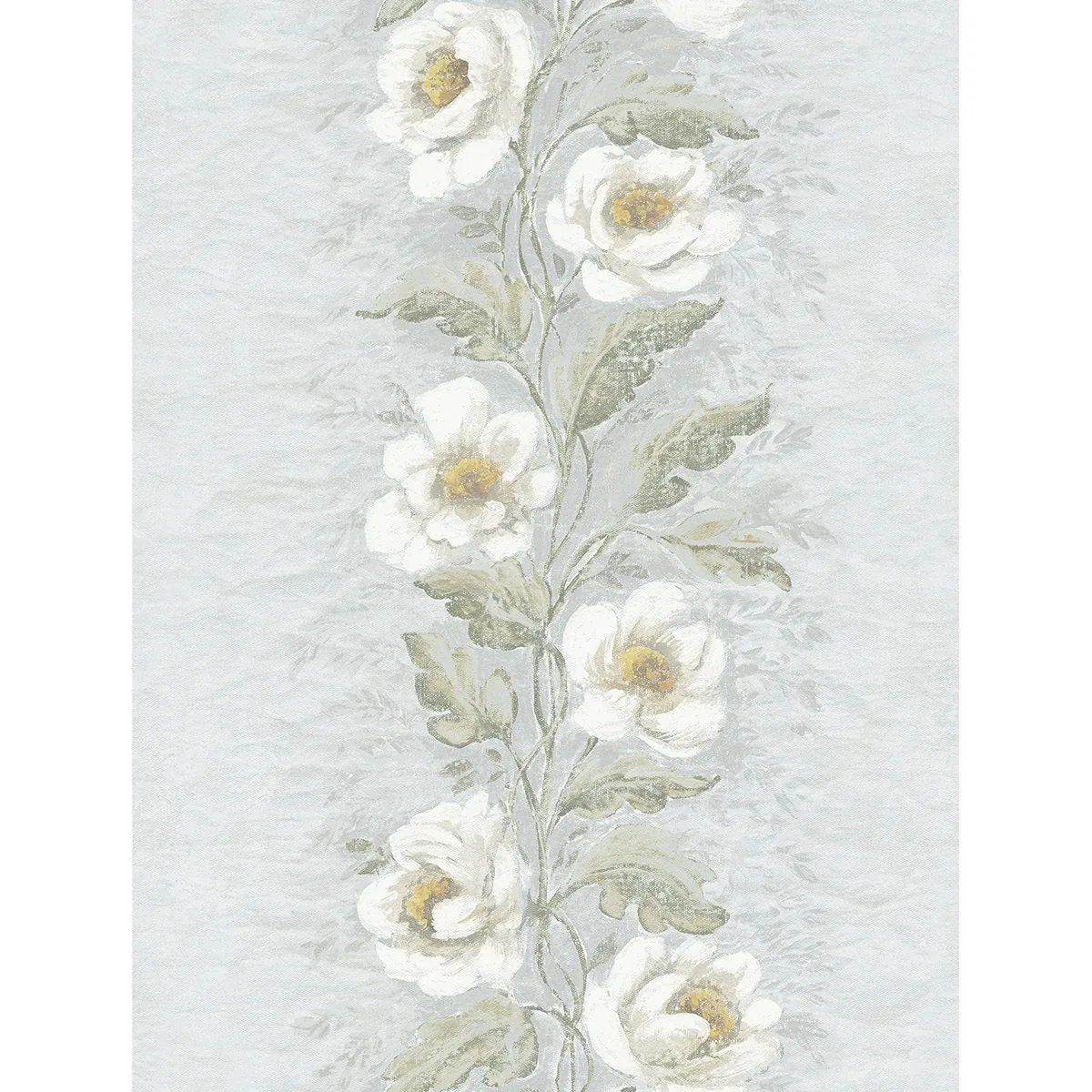 A-Street Prints Dutch Garland Pale Blue Gardenia Stripe Wallpaper - SKU AST4067
