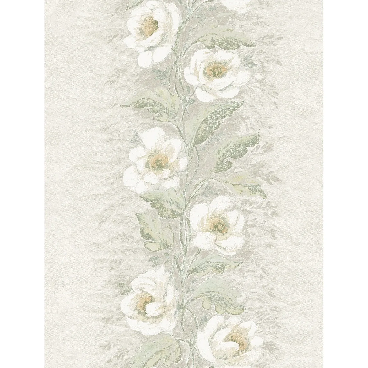 A-Street Prints Dutch Garland Timeless Grey Gardenia Stripe Wallpaper - SKU AST4069
