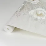 A-Street Prints Dutch Garland Timeless Grey Gardenia Stripe Wallpaper - SKU AST4069