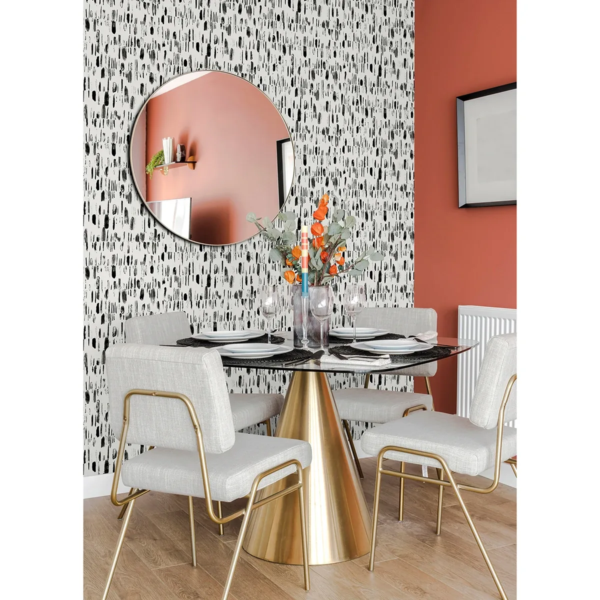 A-Street Prints Dwell Black Brushstrokes Wallpaper - SKU 2973-90201