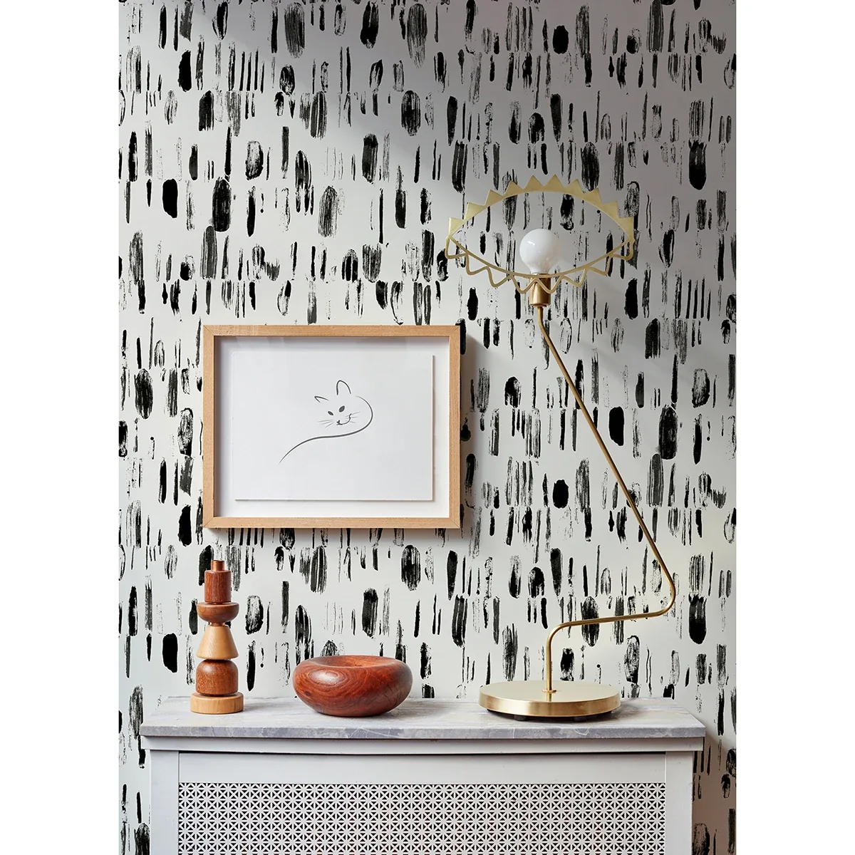 A-Street Prints Dwell Black Brushstrokes Wallpaper - SKU 2973-90201