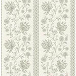 A-Street Prints Edgemoor Sage Jacobean Stripe Wallpaper - SKU AST6349