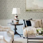 A-Street Prints Edgemoor Sage Jacobean Stripe Wallpaper - SKU AST6349