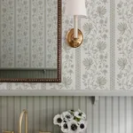 A-Street Prints Edgemoor Sage Jacobean Stripe Wallpaper - SKU AST6349