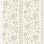 A-Street Prints Edgemoor Taupe Jacobean Stripe Wallpaper - SKU AST6350