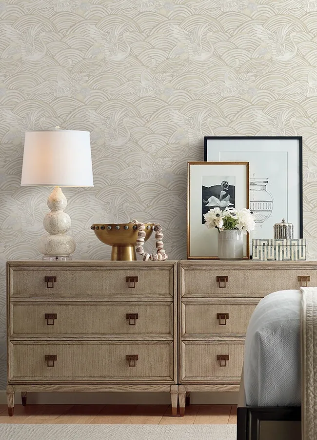 A-Street Prints Egret Neutral Tidal Dance Wallpaper - SKU 4172-27499