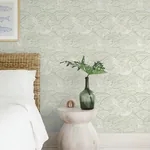 A-Street Prints Egret Sage Tidal Dance Wallpaper - SKU 4172-27497