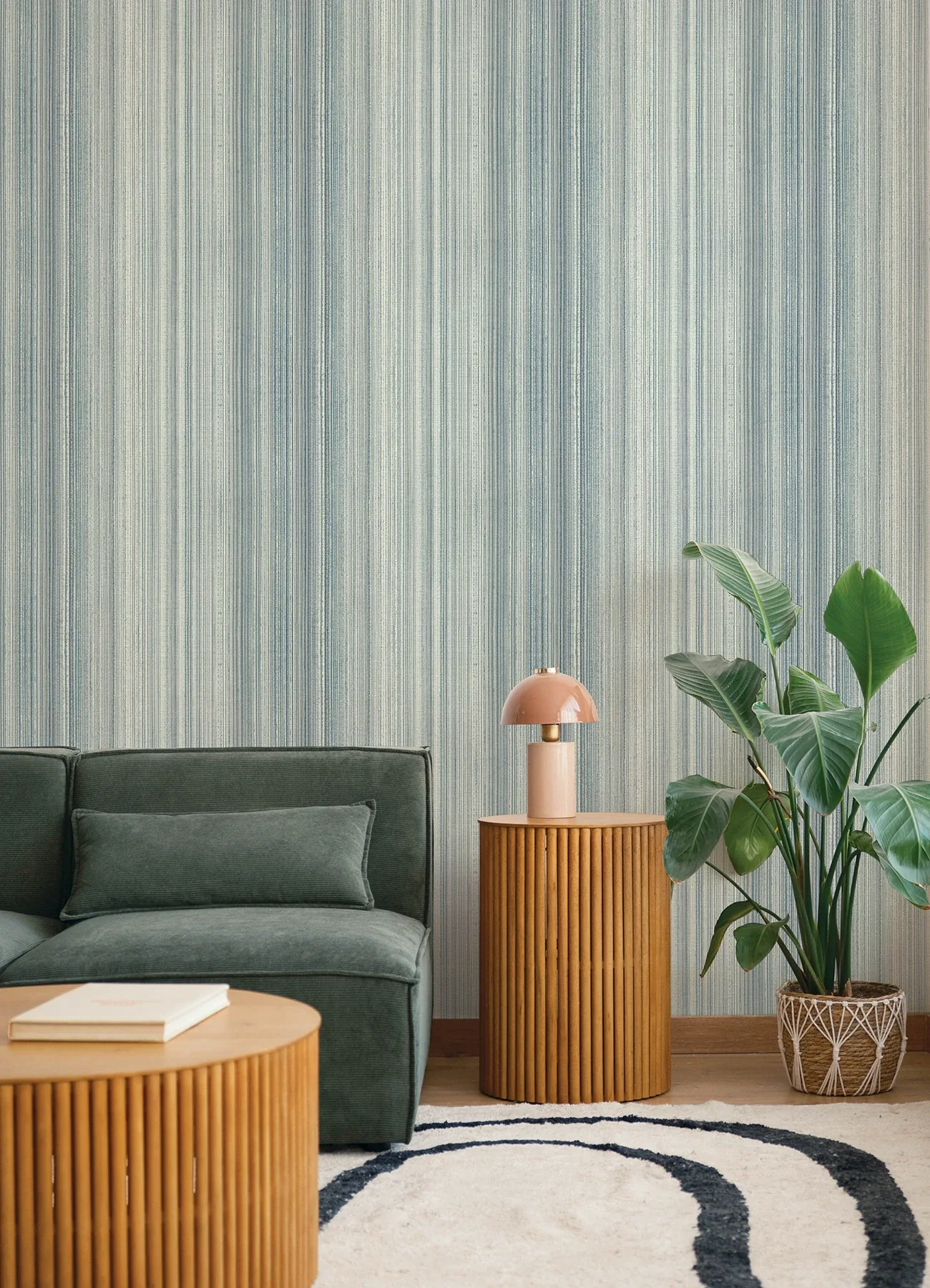 A-Street Prints Elan Blue Ombre Stripe Wallpaper - SKU 4177-27748