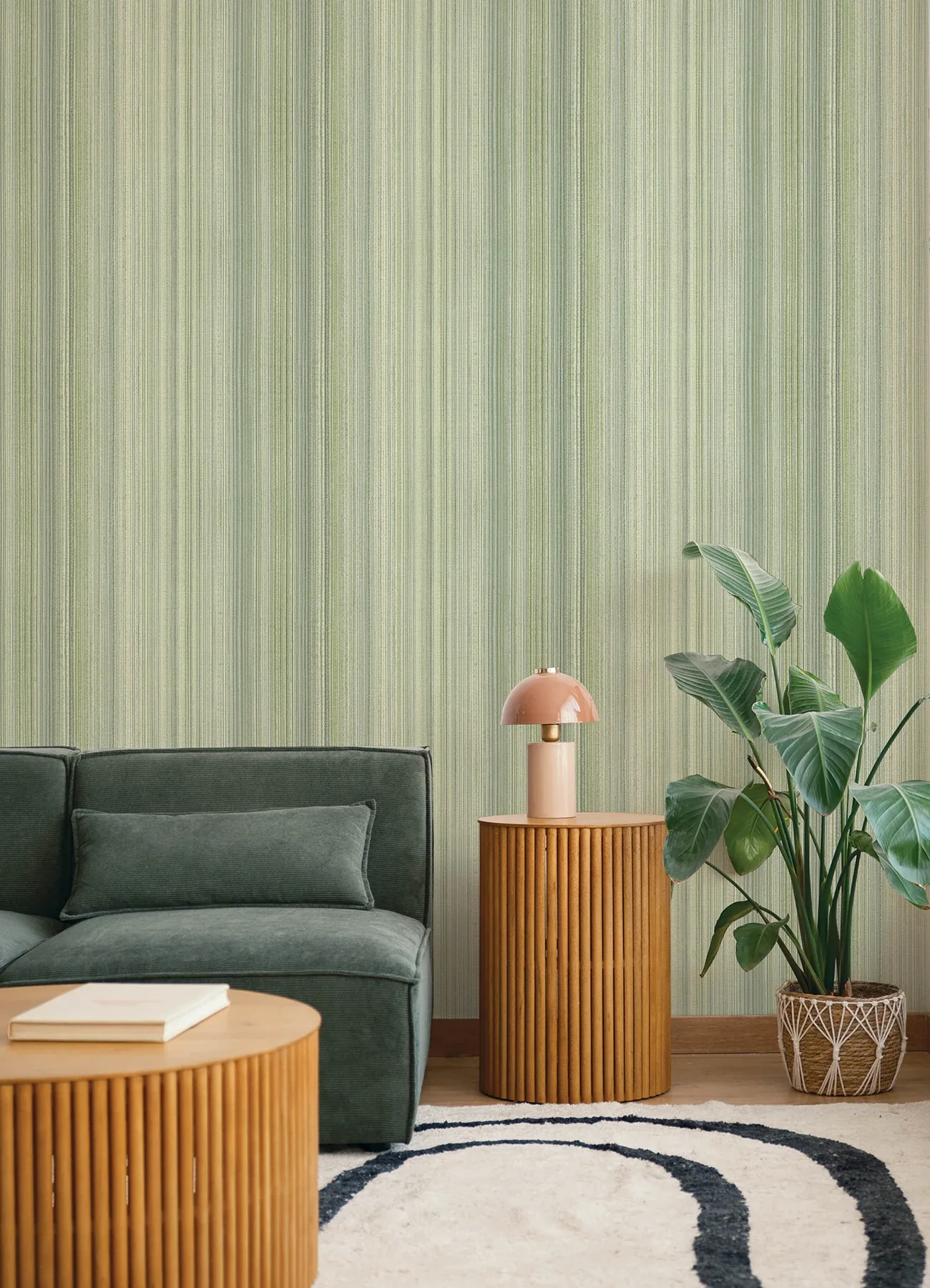 A-Street Prints Elan Sea Green Ombre Stripe Wallpaper - SKU 4177-27746