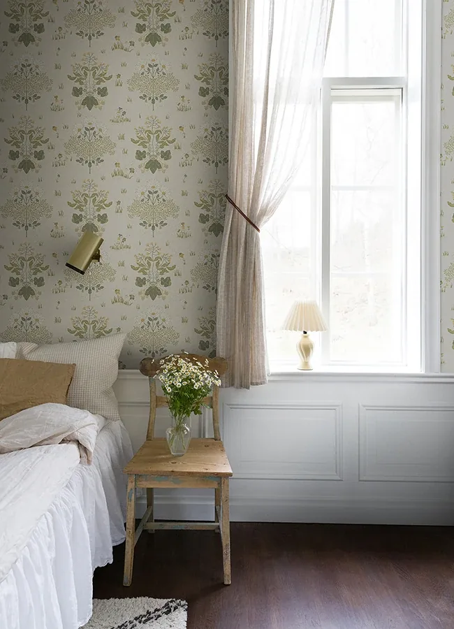 A-Street Prints Elda Olive Delicate Daisies Wallpaper - SKU 4080-83133