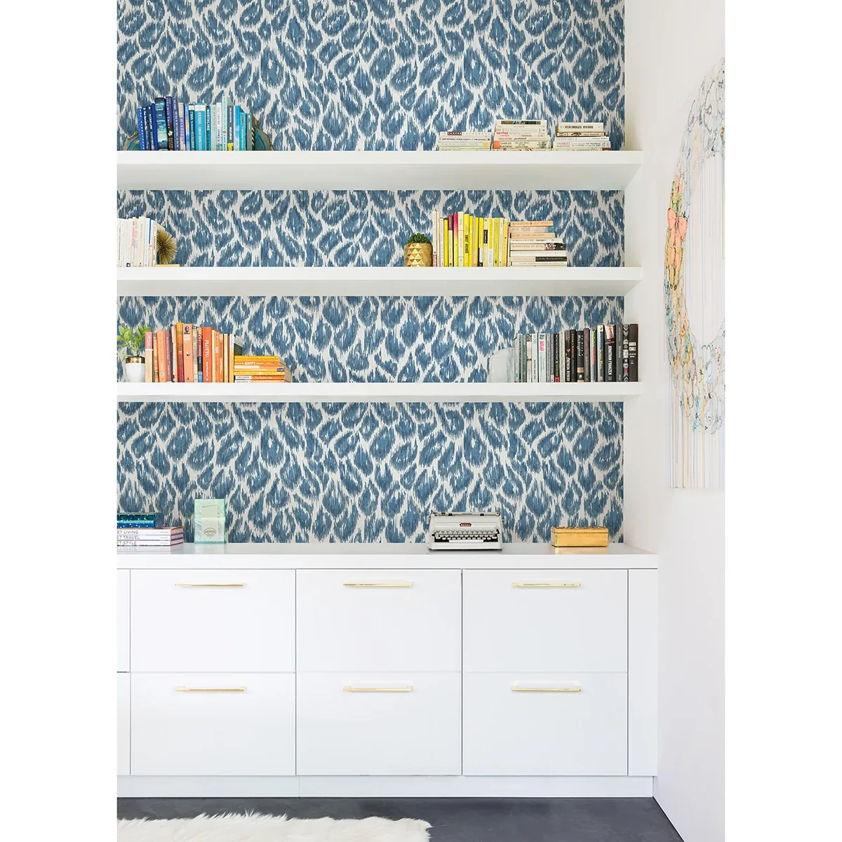 A-Street Prints Electra Blue Leopard Spot String Wallpaper - SKU 2973-90301
