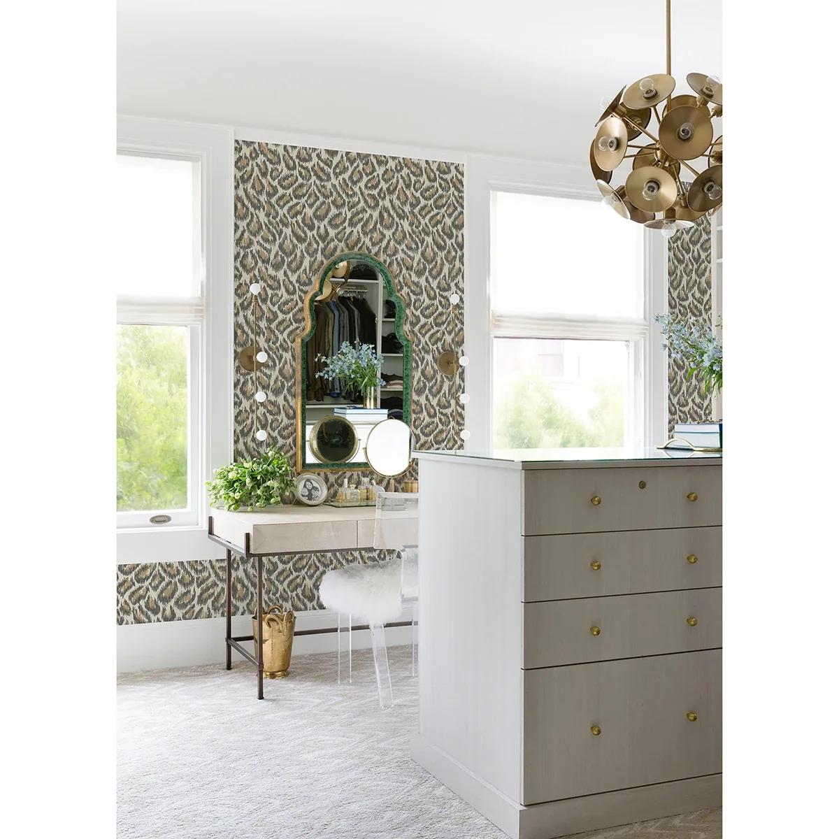 A-Street Prints Electra Bronze Leopard Spot String Wallpaper - SKU 2973-90304