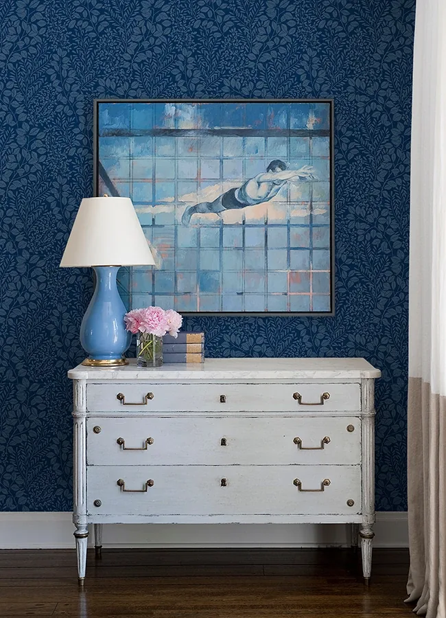 A-Street Prints Elin Blue Berry Botanical Wallpaper - SKU 4066-26517