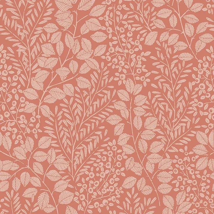 4066-26516 | Elin Coral Berry Botanical Wallpaper