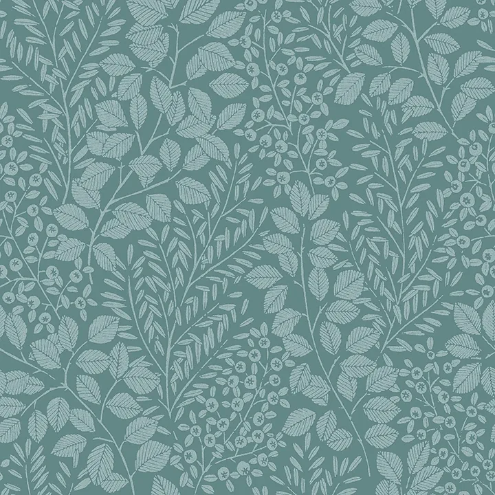 A-Street Prints Elin Sky Blue Berry Botanical Wallpaper - SKU 4066-26518