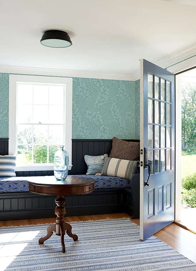 A-Street Prints Elin Sky Blue Berry Botanical Wallpaper - SKU 4066-26518