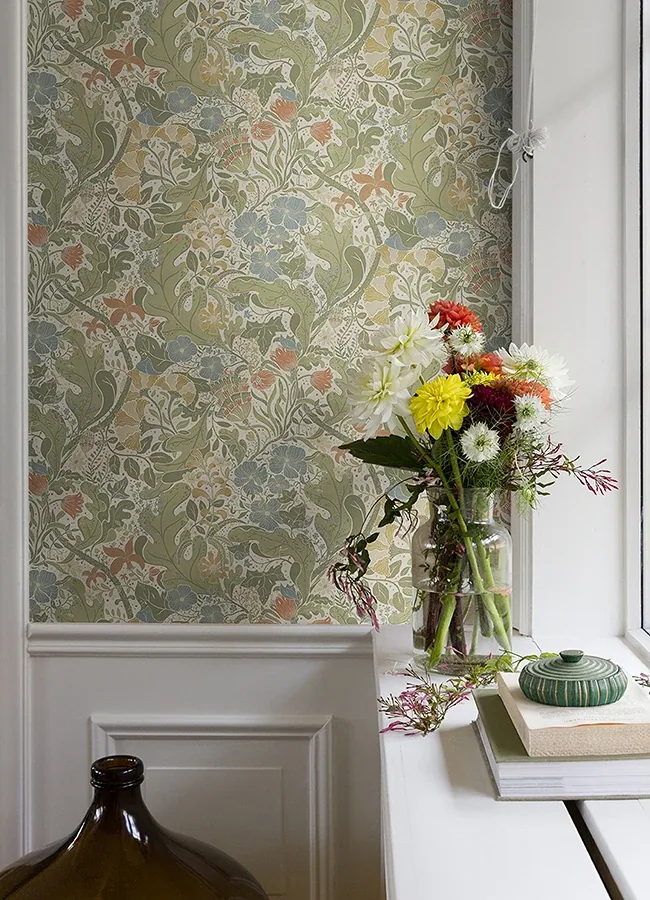 A-Street Prints Elise Cream Nouveau Gardens Wallpaper - SKU 4080-83101