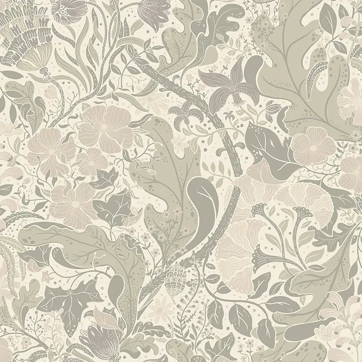 4080-83105 | Elise Light Grey Nouveau Gardens Wallpaper