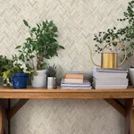 A-Street Prints Ellery Beige Herringbone Wallpaper - SKU 4202-410372