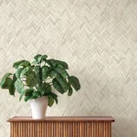 A-Street Prints Ellery Beige Herringbone Wallpaper - SKU 4202-410372