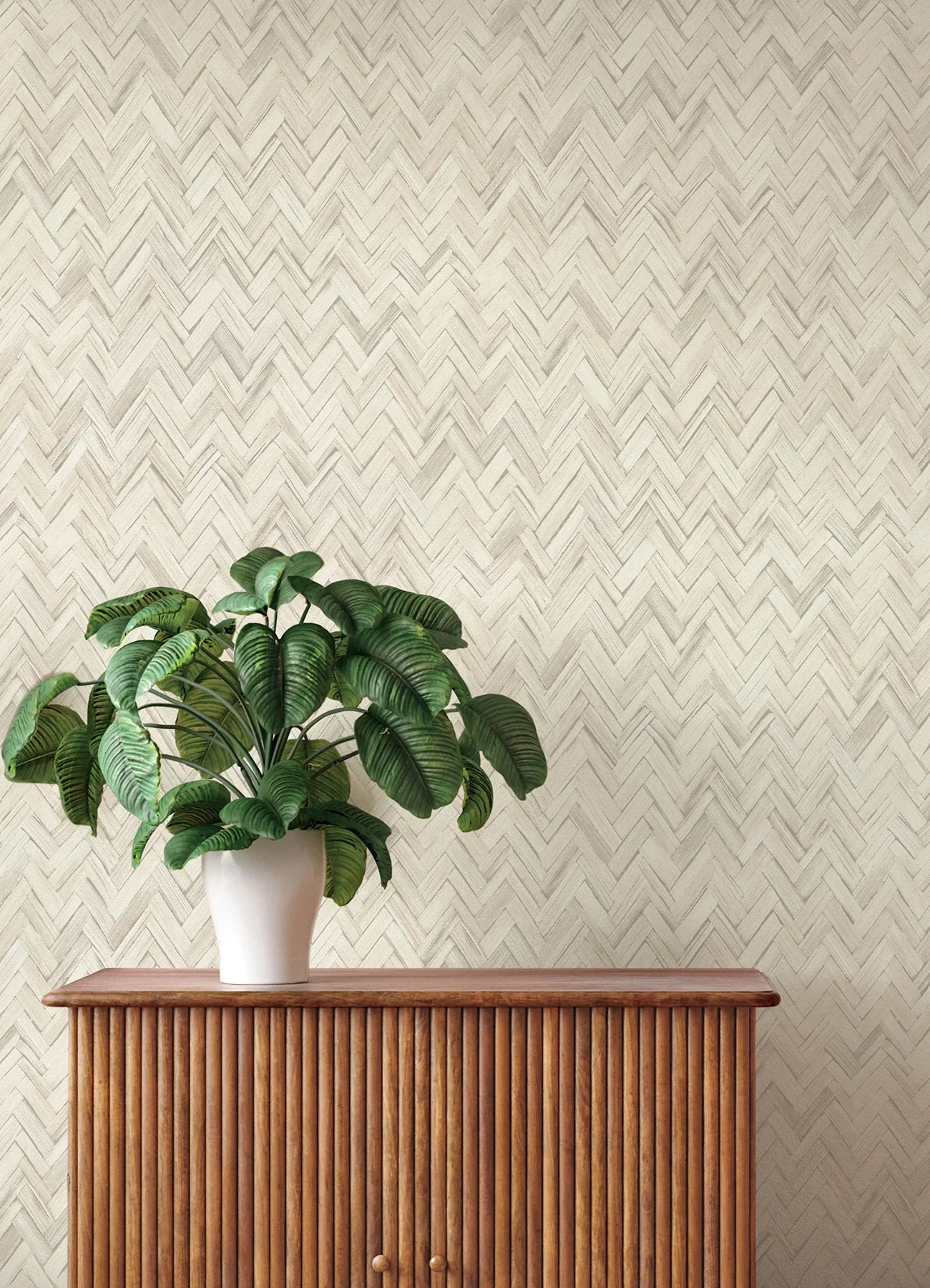 A-Street Prints Ellery Beige Herringbone Wallpaper - SKU 4202-410372