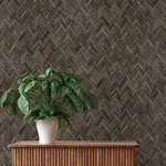 A-Street Prints Ellery Charcoal Herringbone Wallpaper - SKU 4202-410358
