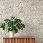 A-Street Prints Ellery Light Grey Herringbone Wallpaper - SKU 4202-410365
