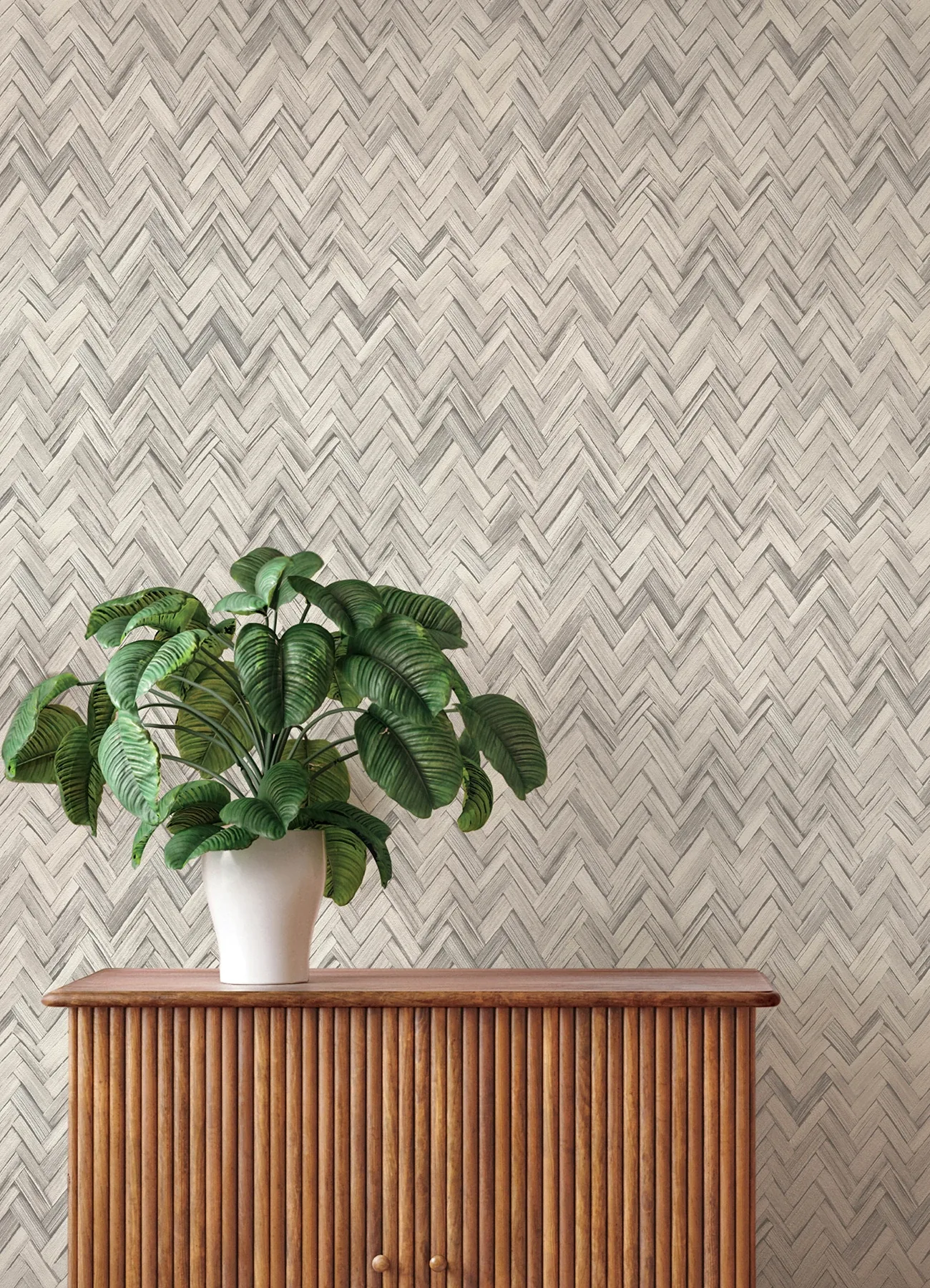 A-Street Prints Ellery Light Grey Herringbone Wallpaper - SKU 4202-410365