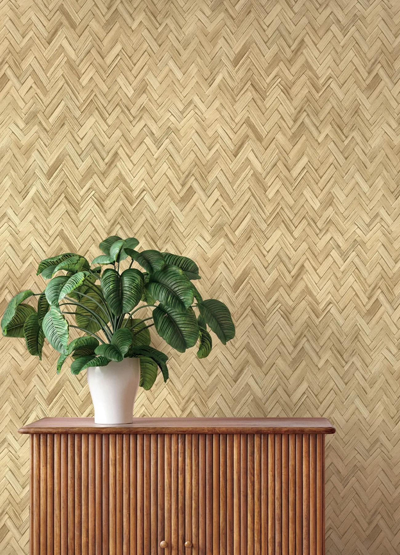 A-Street Prints Ellery Wheat Herringbone Wallpaper - SKU 4202-410334