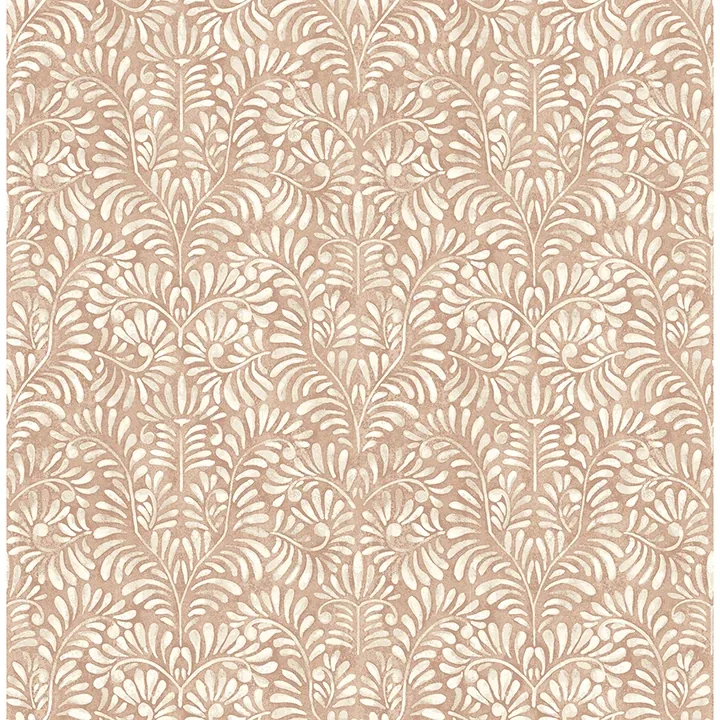 4121-26919 | Elma Rust Fiddlehead Wallpaper