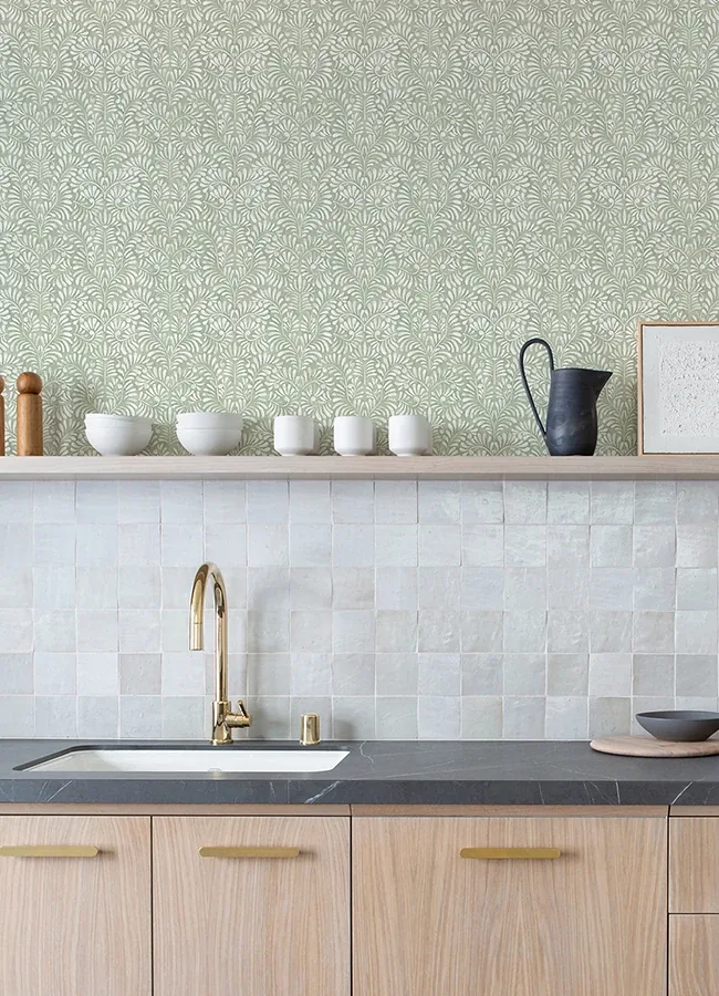 A-Street Prints Elma Sage Fiddlehead Wallpaper - SKU 4121-26922