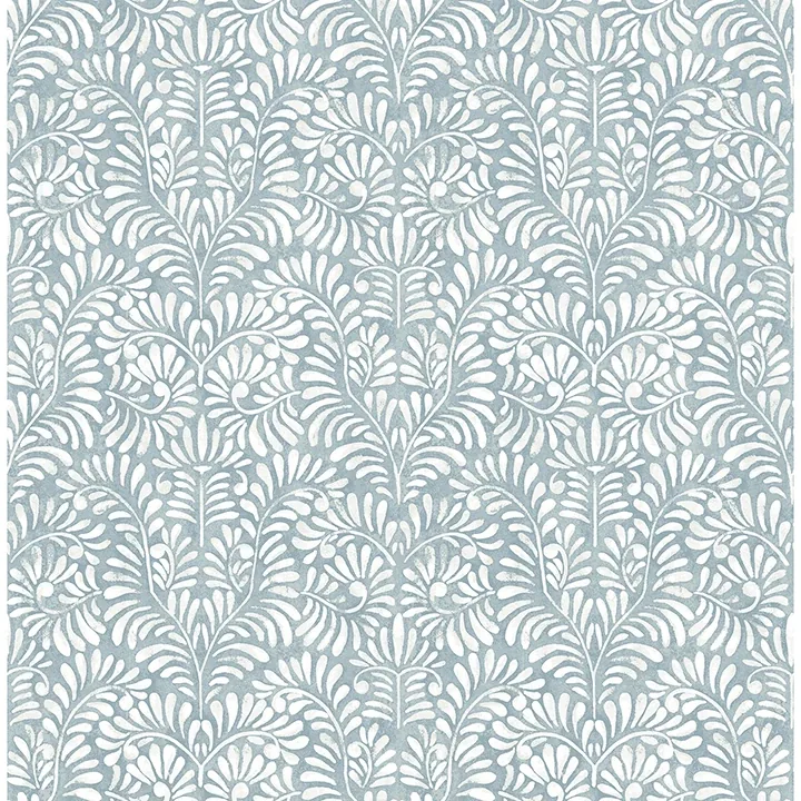 4121-26918 | Elma Sky Blue Fiddlehead Wallpaper