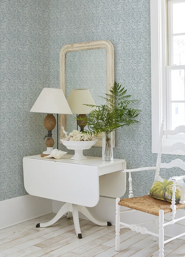 A-Street Prints Elma Sky Blue Fiddlehead Wallpaper - SKU 4121-26918