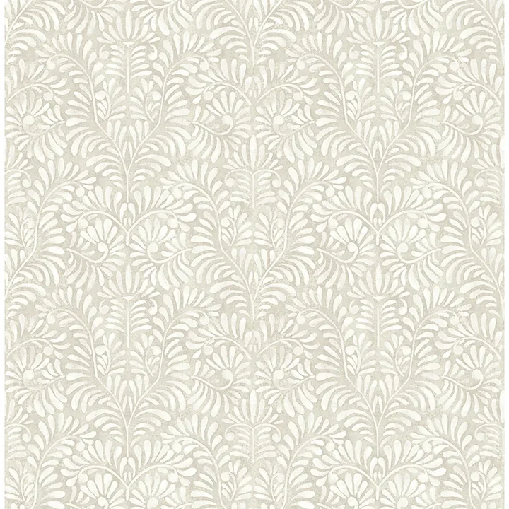 A-Street Prints Elma Taupe Fiddlehead Wallpaper - SKU 4121-26920