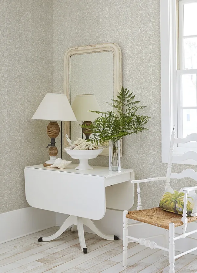 A-Street Prints Elma Taupe Fiddlehead Wallpaper - SKU 4121-26920