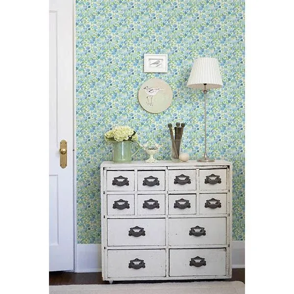 A-Street Prints Elsie Sky Blue Floral Wallpaper - SKU 2657-22215