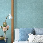 A-Street Prints Emerson Aqua Linen Wallpaper - SKU 4046-26352