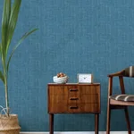 A-Street Prints Emerson Blue Linen Wallpaper - SKU 4046-26351