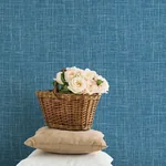 A-Street Prints Emerson Blue Linen Wallpaper - SKU 4046-26351