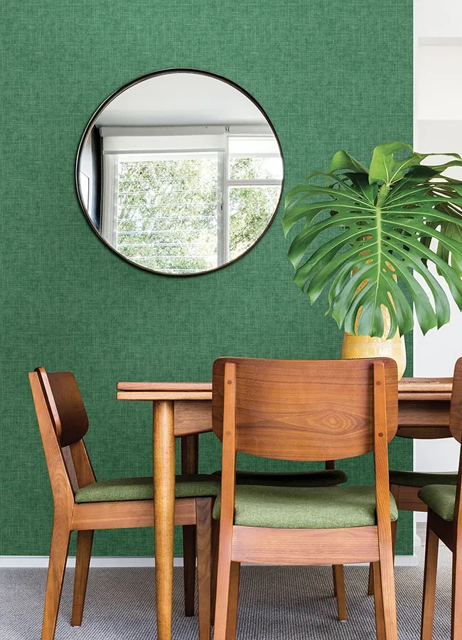 A-Street Prints Emerson Jade Linen Wallpaper - SKU 4046-26353