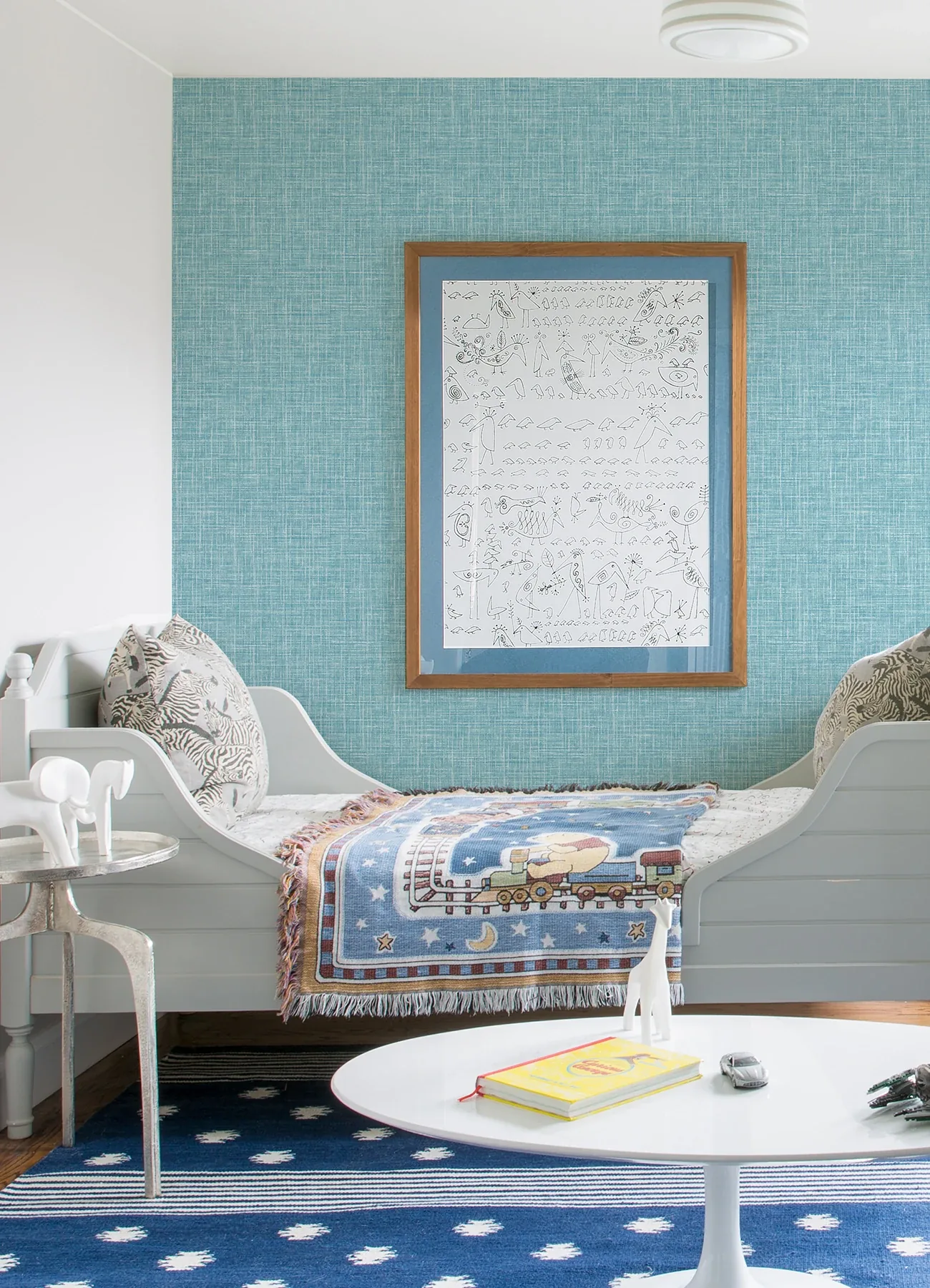 A-Street Prints Emerson Light Blue Faux Linen Wallpaper - SKU 4081-26352