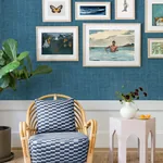 A-Street Prints Emerson Teal Faux Linen Wallpaper - SKU 4081-26351