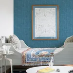 A-Street Prints Emerson Teal Faux Linen Wallpaper - SKU 4081-26351