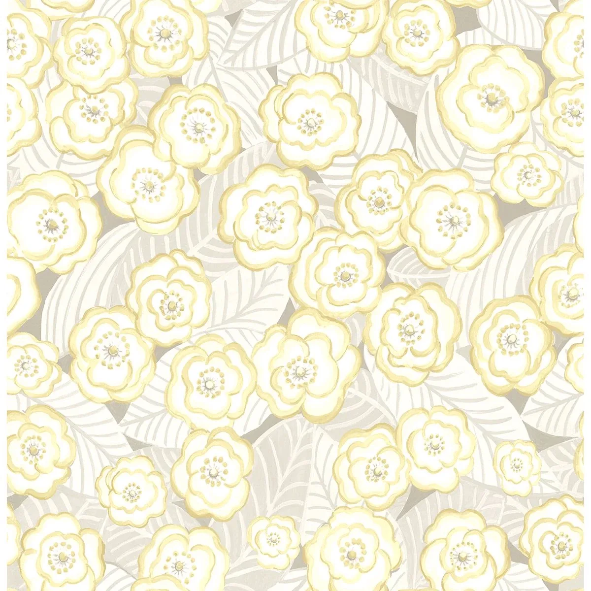 A-Street Prints Emery Light Yellow Floral Wallpaper - SKU 2903-25834